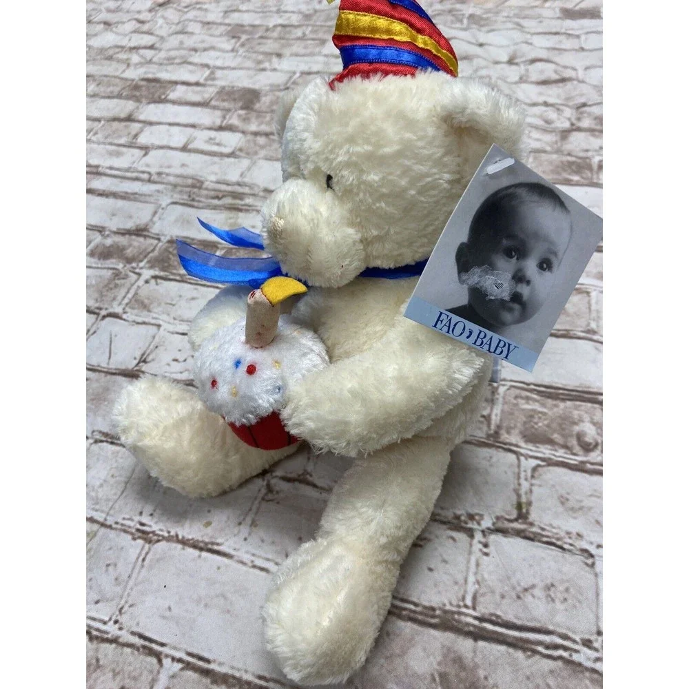 Baby Gund‎ Happy Birthday Teddy Cupcake Bear Pink Plush Toy Stuffed Animal NWT